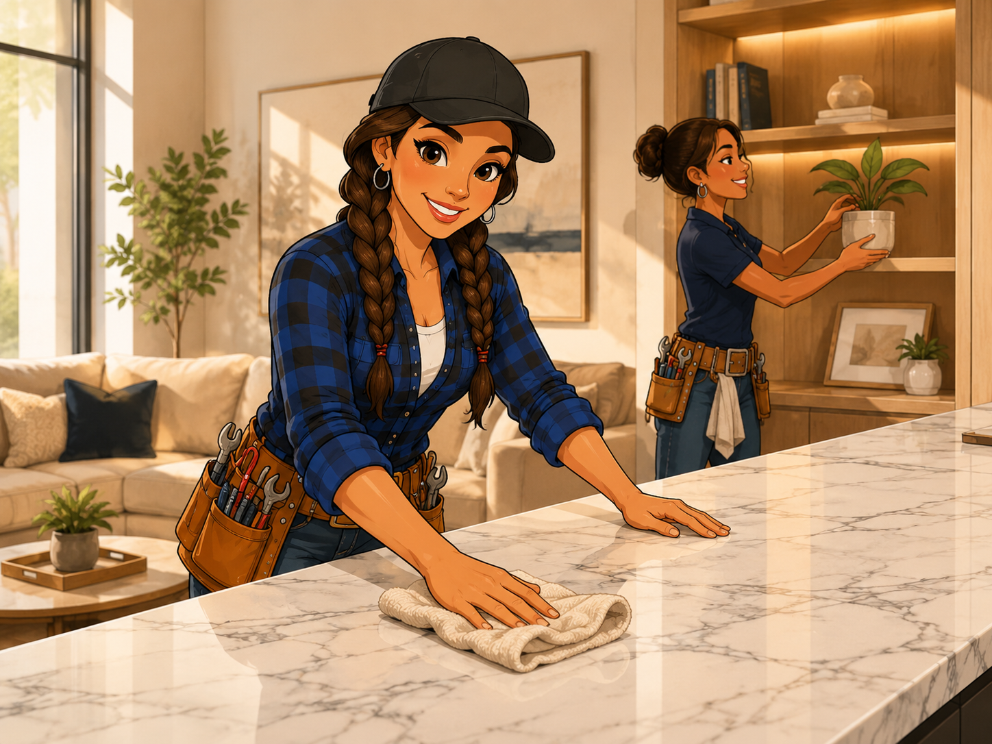 A focused craftsperson at work